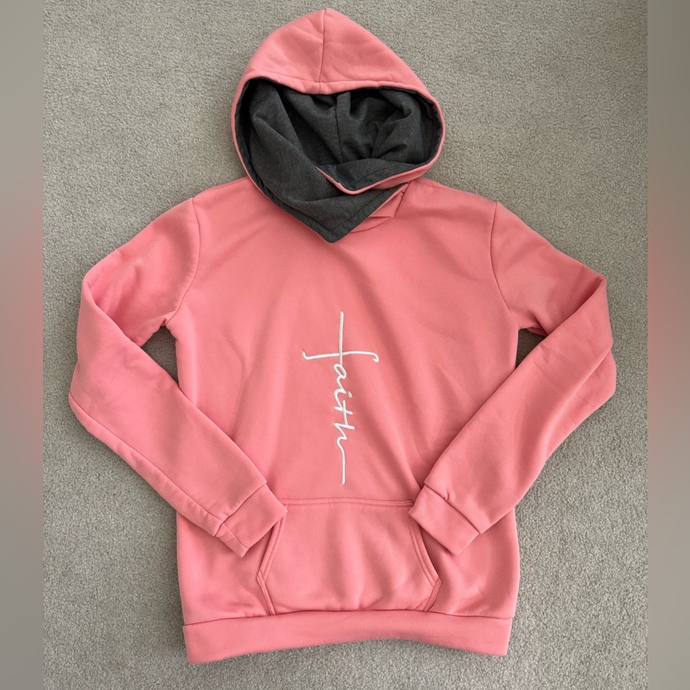 Coral ’Faith’ Cross Sweatshirt